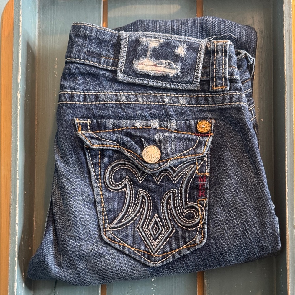 MEK Dark Blue Cropped Jeans